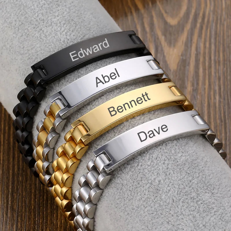 Customize engraving gents bracelet