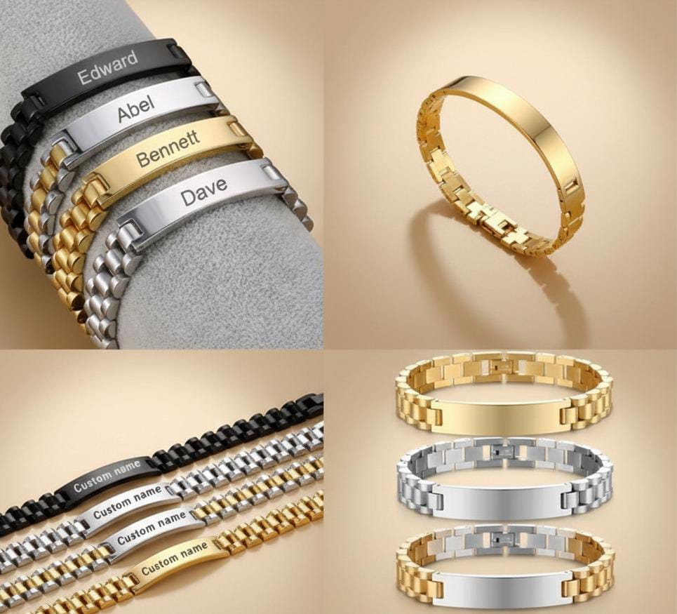 Customize engraving gents bracelet