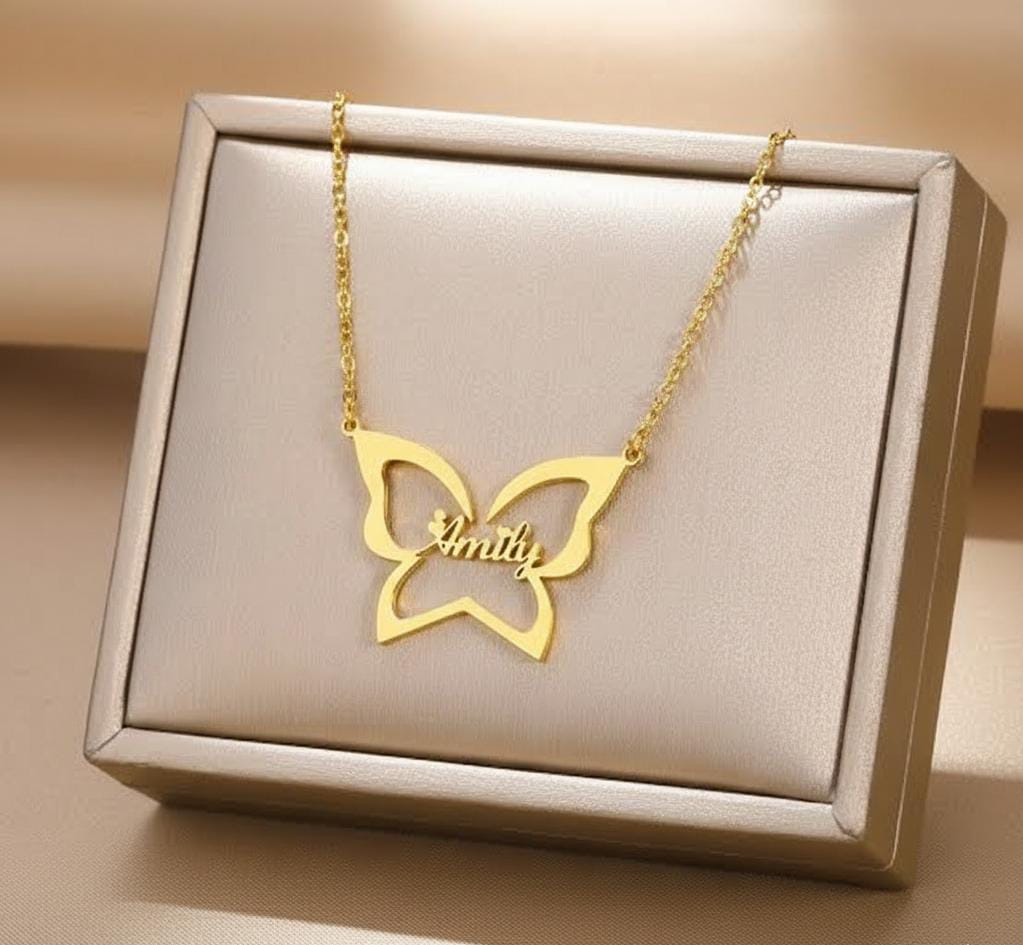 Customize butterfly name locket