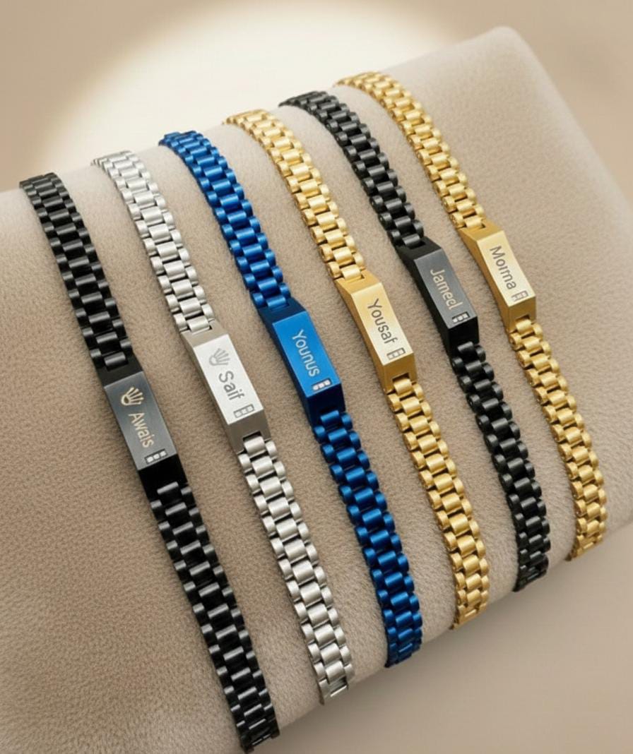 Engraved Name Gents Bracelet