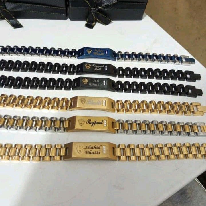 Engraved Name Gents Bracelet