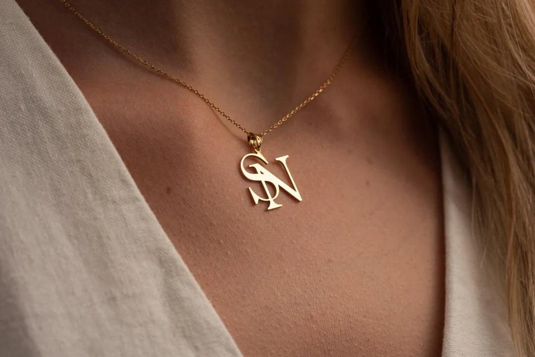 customize double letter locket